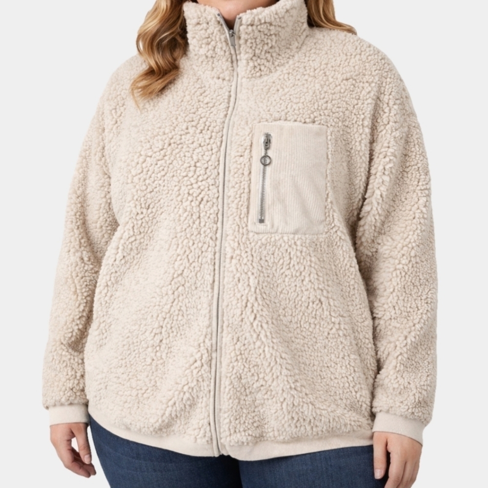 Victoria"s Secret On Point Long Sleeve Zippered Sherpa Teddy Jacket Size XXL